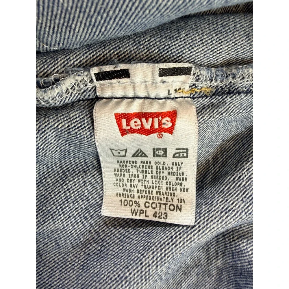 Vintage Levi's 501 Straight Leg Jeans Mens 42x34 Light Blue Wash Button Fly‎